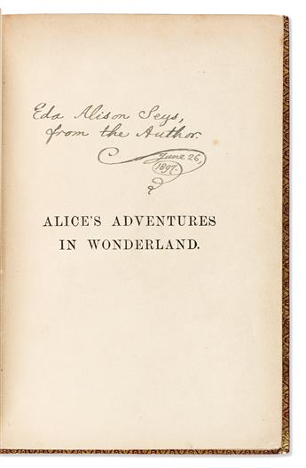 (CHILDRENS LITERATURE.) Carroll, Lewis. Alices Adventures in Wonderland.